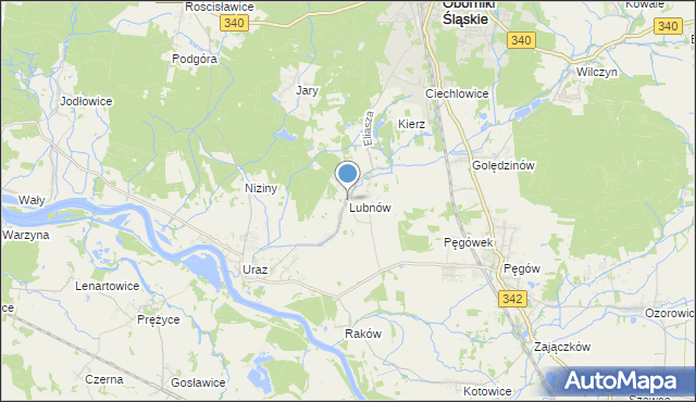 mapa Lubnów, Lubnów gmina Oborniki Śląskie na mapie Targeo